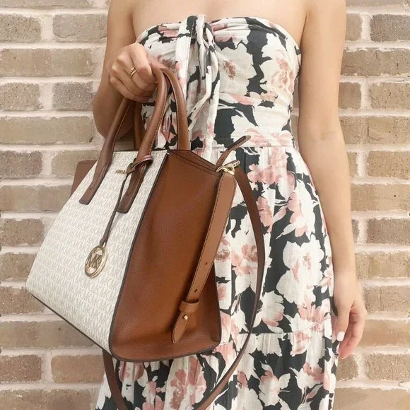 Michael Kors Large Top Zip Satchel Shoulder Bag MK - Picture 6 of 9